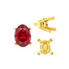Four Prong Oval Tapered Settings With Peg in 14K Gold (5.00 x 3.00 mm - 12.00 x 10.00 mm)