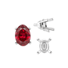 Four Prong Oval Tapered Settings With Peg in Sterling Silver (5.00 x 3.00 mm - 12.00 x 10.00 mm)