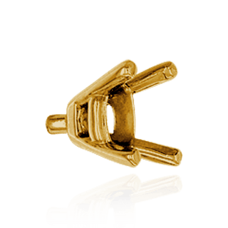 Four Prong Oval Tapered Settings With Peg in 14K Gold (5.00 x 3.00 mm - 12.00 x 10.00 mm)