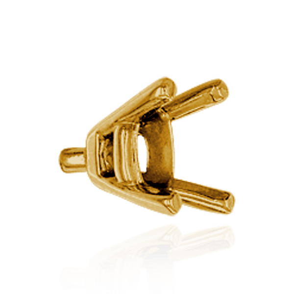 Four Prong Oval Tapered Settings With Peg in 14K Gold (5.00 x 3.00 mm - 12.00 x 10.00 mm)