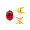 Four Prong Oval Tapered Settings With Peg in 14K Gold (5.00 x 3.00 mm - 12.00 x 10.00 mm)