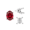 Four Prong Oval Tapered Settings With Peg in Sterling Silver (5.00 x 3.00 mm - 12.00 x 10.00 mm)