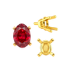 Four Prong Oval Tapered Settings With Peg in 14K Gold (5.00 x 3.00 mm - 12.00 x 10.00 mm)