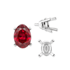 Four Prong Oval Tapered Settings With Peg in Sterling Silver (5.00 x 3.00 mm - 12.00 x 10.00 mm)