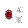 Four Prong Oval Tapered Settings With Peg in Sterling Silver (5.00 x 3.00 mm - 12.00 x 10.00 mm)