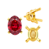 Four Prong Oval Tapered Settings With Peg in 14K Gold (5.00 x 3.00 mm - 12.00 x 10.00 mm)