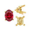 Four Prong Oval Tapered Settings With Peg in 14K Gold (5.00 x 3.00 mm - 12.00 x 10.00 mm)