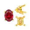 Four Prong Oval Tapered Settings With Peg in 14K Gold (5.00 x 3.00 mm - 12.00 x 10.00 mm)