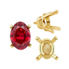Four Prong Oval Tapered Settings With Peg in 14K Gold (5.00 x 3.00 mm - 12.00 x 10.00 mm)