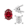 Four Prong Oval Tapered Settings With Peg in Sterling Silver (5.00 x 3.00 mm - 12.00 x 10.00 mm)