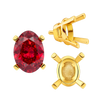 Four Prong Oval Tapered Settings With Peg in 14K Gold (5.00 x 3.00 mm - 12.00 x 10.00 mm)