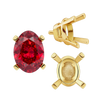 Four Prong Oval Tapered Settings With Peg in 14K Gold (5.00 x 3.00 mm - 12.00 x 10.00 mm)