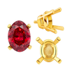 Four Prong Oval Tapered Settings With Peg in 14K Gold (5.00 x 3.00 mm - 12.00 x 10.00 mm)