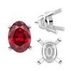 Four Prong Oval Tapered Settings With Peg in Sterling Silver (5.00 x 3.00 mm - 12.00 x 10.00 mm)