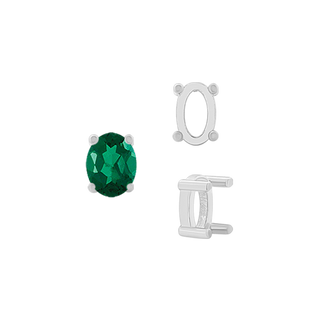 Four Prong Oval Single Base Settings in Sterling Silver (5.00 x 3.00 mm - 28.00 x 21.00 mm)