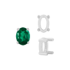 Four Prong Oval Single Base Settings in Sterling Silver (5.00 x 3.00 mm - 28.00 x 21.00 mm)