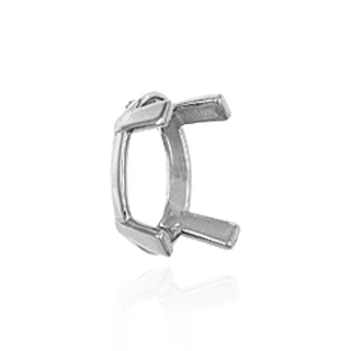 Four Prong Oval Heavy Single Base Settings in Sterling Silver (6.00 x 4.00 mm - 23.00 x 17.00 mm)