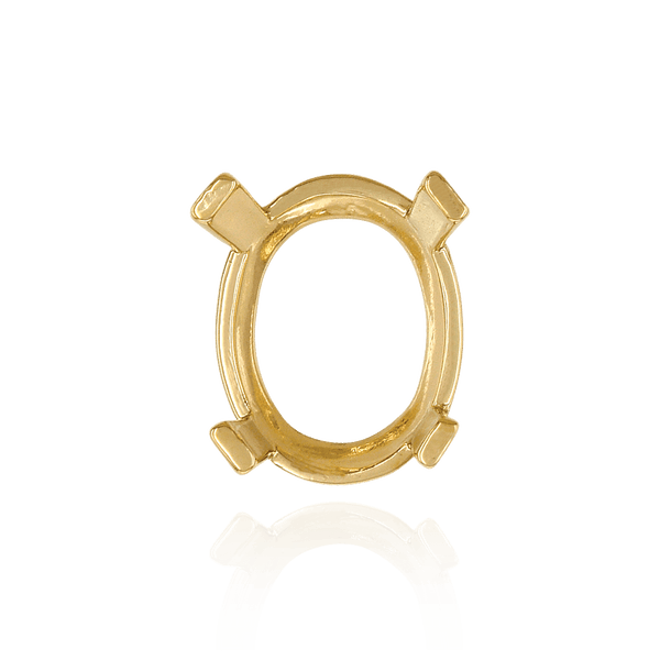 Four Prong Oval Heavy Single Base Settings in 14K Gold (6.00 x 4.00 mm - 23.00 x 17.00 mm)