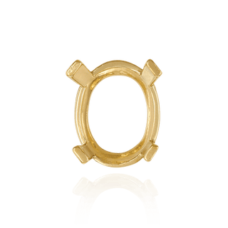 Four Prong Oval Heavy Single Base Settings in 14K Gold (6.00 x 4.00 mm - 23.00 x 17.00 mm)