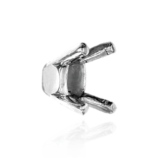 Four Prong Oval Tapered Settings With Pads in Sterling Silver (5.00 x 3.00 mm - 16.00 x 12.00 mm)