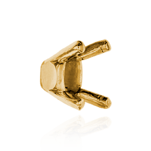 Four Prong Oval Tapered Settings With Pads in 18K Gold (6.00 x 4.00 mm - 12.00 x 9.50 mm)