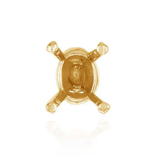 Four Prong Oval Tapered Settings With Pads in 18K Gold (6.00 x 4.00 mm - 12.00 x 9.50 mm)