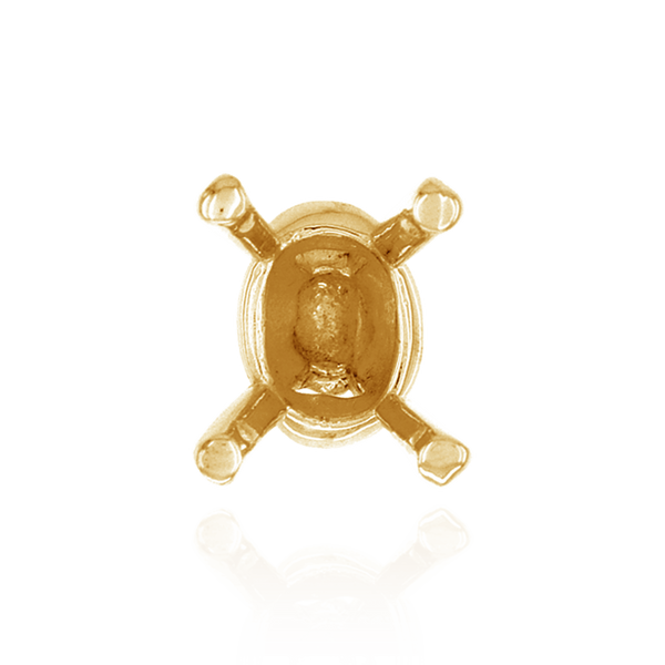 Four Prong Oval Tapered Settings With Pads in 18K Gold (6.00 x 4.00 mm - 12.00 x 9.50 mm)