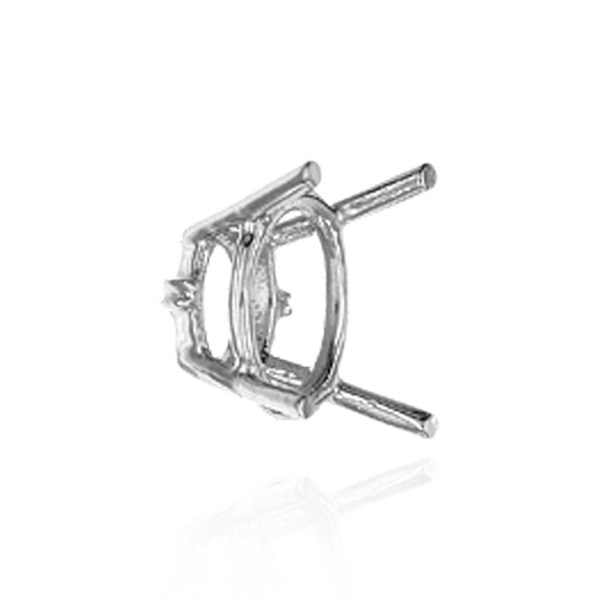 Four Prong Oval Wire Basket Settings With Pads in 18K Gold (5.00 x 3.00 mm - 12.00 x 10.00 mm)