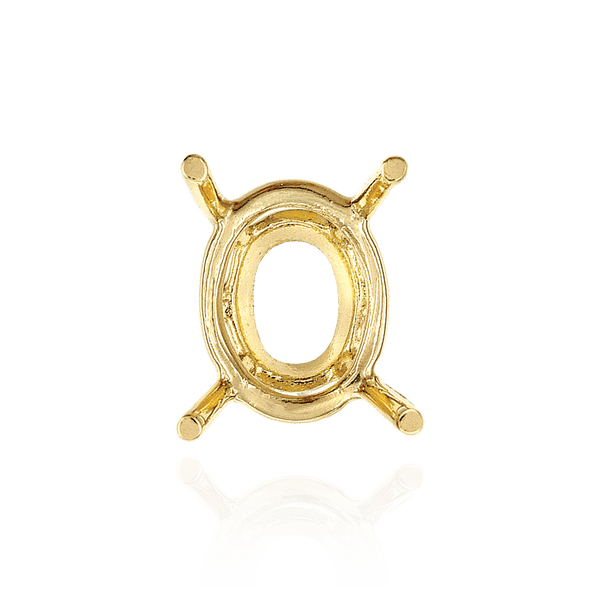 Four Prong Oval Wire Basket Settings With Pads in 18K Gold (5.00 x 3.00 mm - 12.00 x 10.00 mm)