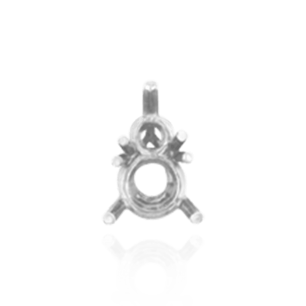 Pear Shape Illusion Settings for Two Round Stones (1 x 2.00 mm - 1 x 3.00 mm)