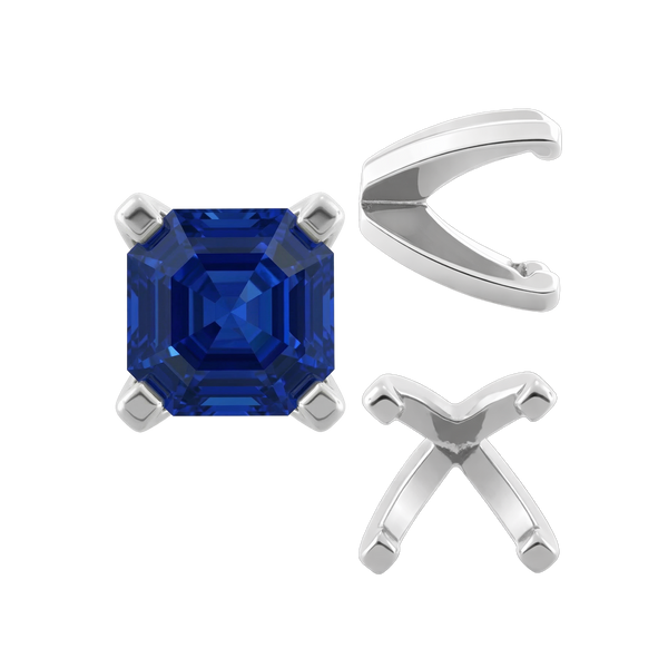 Four Prong Heavy Weight Cushion Settings 14K Gold (3.00 x 3.00 mm - 8.50 x 8.50 mm)