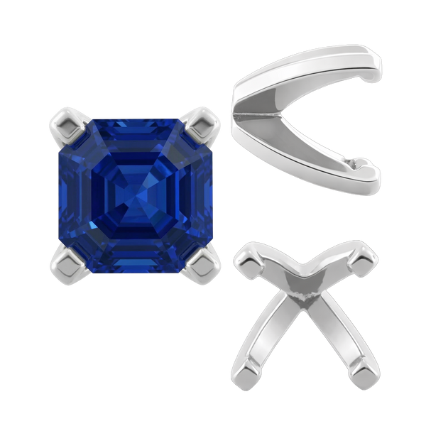 Four Prong Heavy Weight Cushion Settings 14K Gold (3.00 x 3.00 mm - 8.50 x 8.50 mm)