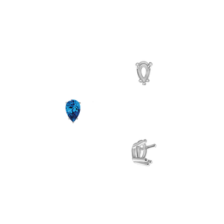 Five Prong Pear Shape Wire Basket Settings in Sterling Silver (3.00 x 1.75 mm - 12.00 x 8.00 mm)