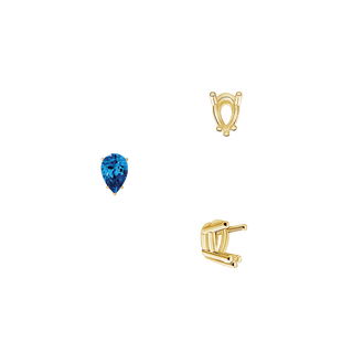 Five Prong Pear Shape Wire Basket Settings in 14K Gold (5.00 x 3.00 mm - 12.00 x 8.00 mm)