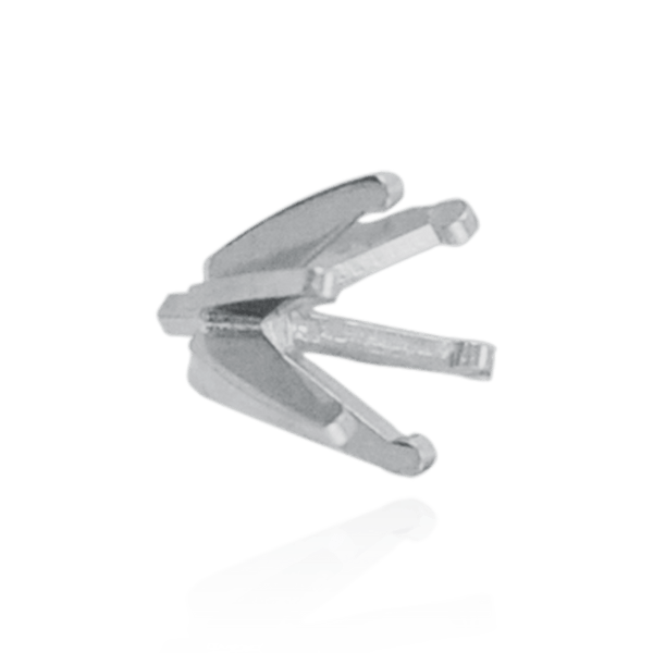 Six Prong Round Light and Low Tiffany Settings With Peg in 18K Gold (Die-Struck) (3.25 mm - 9.75 mm)