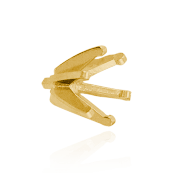 Six Prong Round Light and Low Tiffany Settings With Peg in 14K Gold (Casting) (2.50 mm - 11.00 mm)