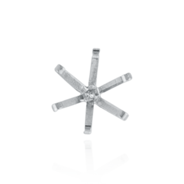 Six Prong Round Light and Low Tiffany Settings With Peg in Platinum (Die-Struck) (3.25 mm - 9.75 mm)