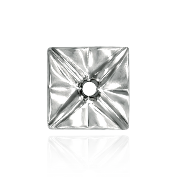 Square Plates for Round Stone with Flower Pattern (7.00 mm - 8.00 mm)