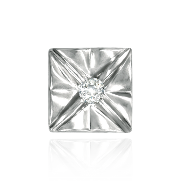 Square Plates for Round Stone with Flower Pattern (7.00 mm - 8.00 mm)