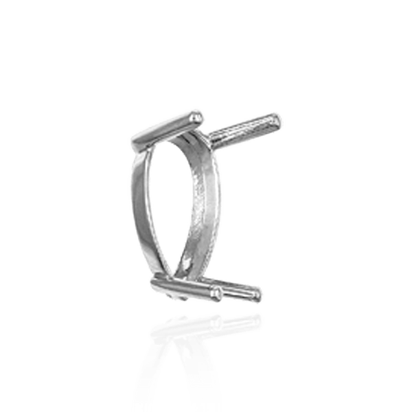 Four Prong Pear Shape Single Base Settings in Sterling Silver (5.00 x 3.00 mm - 24.00 x 16.00 mm)