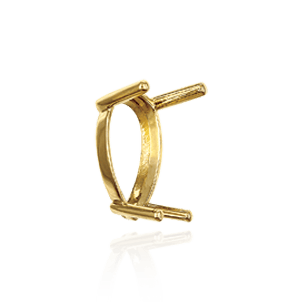 Four Prong Pear Shape Single Base Settings in 14K Gold (5.00 x 3.00 mm - 24.00 x 16.00 mm)