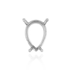Four Prong Pear Shape Single Base Settings in Sterling Silver (5.00 x 3.00 mm - 24.00 x 16.00 mm)