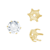 Six Prong Round Pearl Cup Settings in 14K Gold (3.00 mm - 10.00 mm)