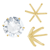 Six Prong Round Light and Low Tiffany Settings With Peg in 14K Gold (Casting) (2.50 mm - 11.00 mm)
