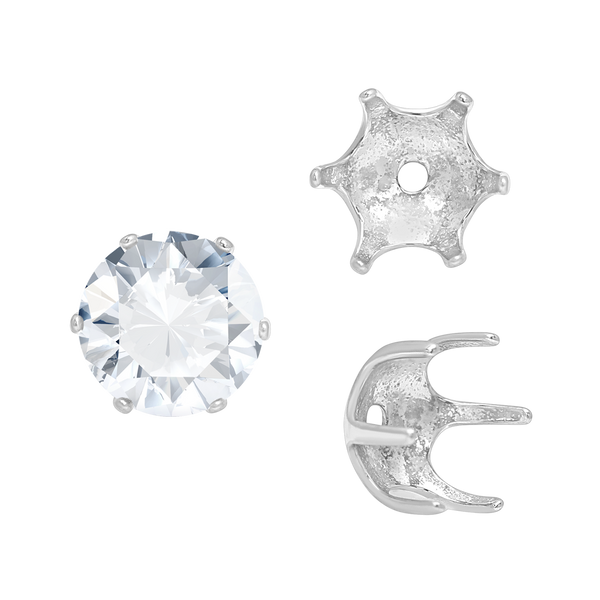 Six Prong Round Pearl Cup Settings in 14K Gold (3.00 mm - 10.00 mm)