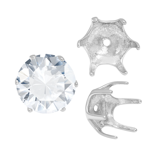 Six Prong Round Pearl Cup Settings in 14K Gold (3.00 mm - 10.00 mm)