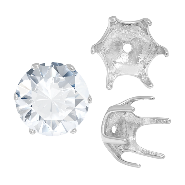 Six Prong Round Pearl Cup Settings in 14K Gold (3.00 mm - 10.00 mm)