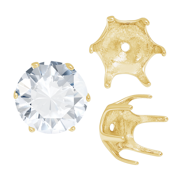 Six Prong Round Pearl Cup Settings in 14K Gold (3.00 mm - 10.00 mm)