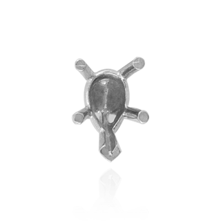 V-End Pear Shape Solitaire Settings in Sterling Silver (5.00 x 3.00 mm - 15.00 x 9.00 mm)