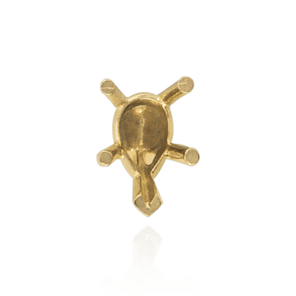 V-End Pear Shape Solitaire Settings in 18K Gold (7.00 x 5.00 mm - 15.00 x 9.00 mm)